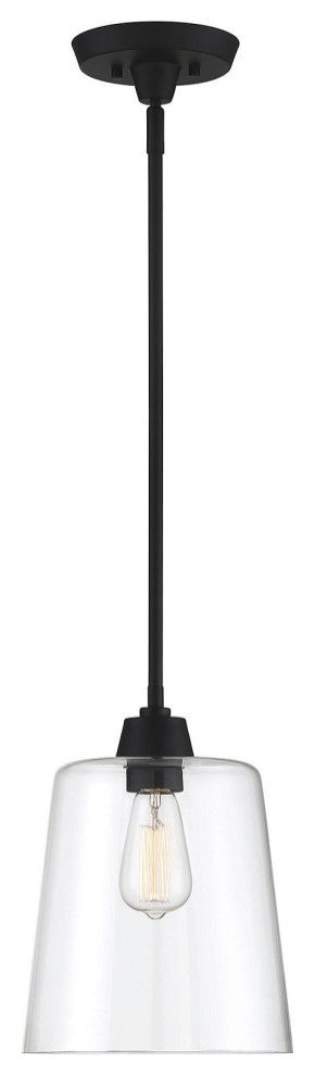 1-Light Pendant, Matte Black