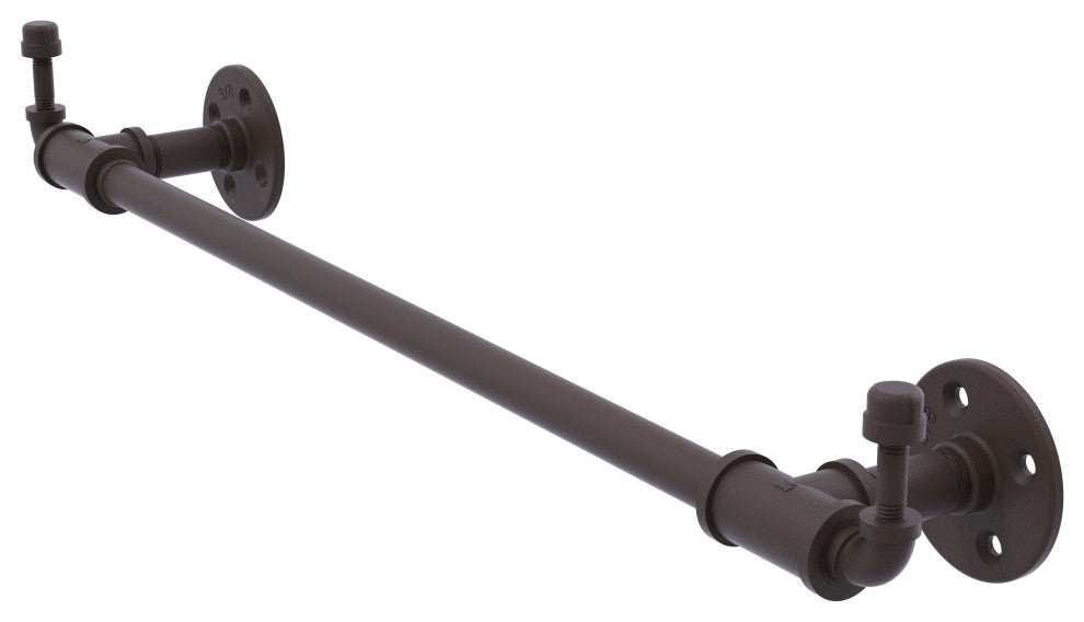 Pipeline Towel Bar with Integrated Hooks, Oil Rubbed Bronze, 30"