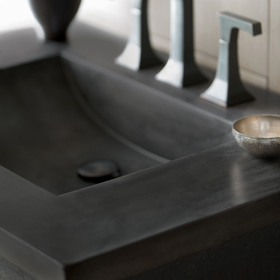 Palomar Vanity Top and Integral Sink, Slate, 36", Single Faucet Cutout