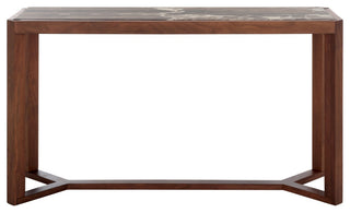 Safavieh Couture Bernardi Marble Top Console Table, Walnut/Brown