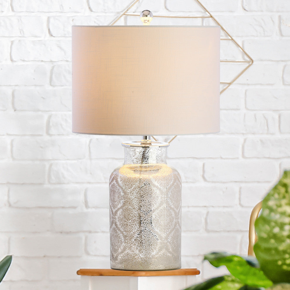 Emilia Trellis Pattern Glass Table Lamp, Emilia