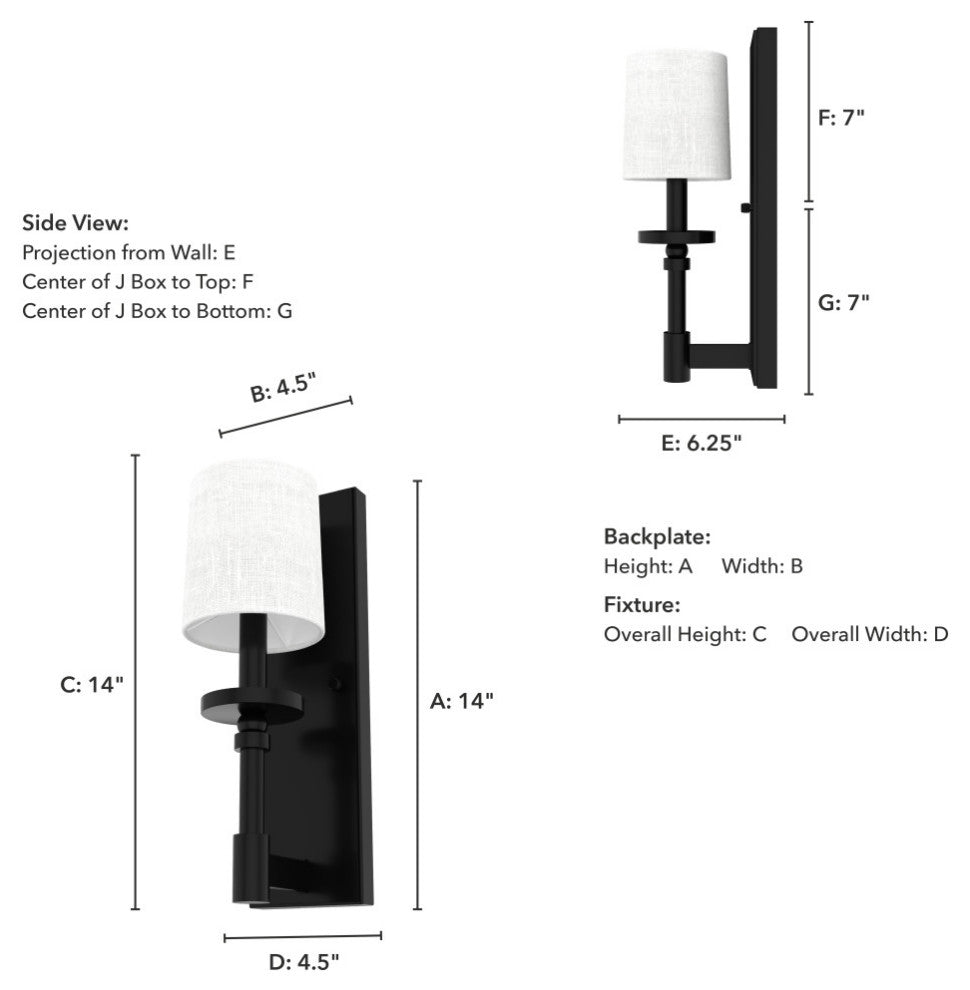 Briargrove Matte Black 1-Light Sconce Wall