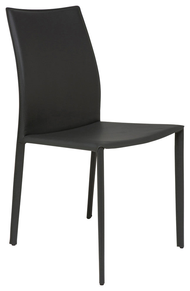 Nuevo Living Sienna Dining Chair, Dark Gray Leather