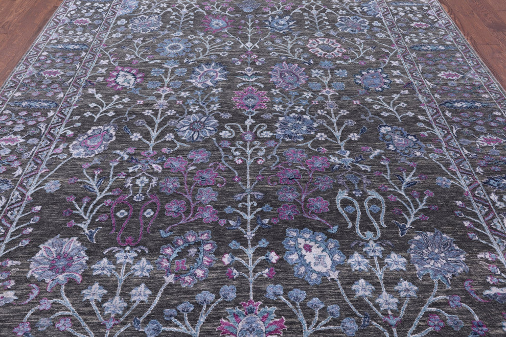 Persian Wool and Silk Hand Knotted Rug 8' 0" X 10' 10" Q6941