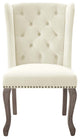 Side Dining Chair, Set of 2, Velvet, Ivory White, Modern, Cafe Bistro Restaurant