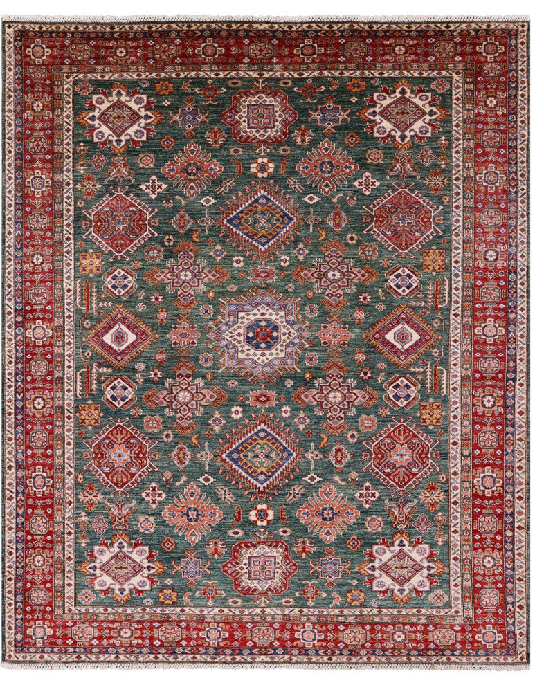 Super Kazak Hand-Knotted Wool Rug 8' 6" X 10' 4" Q5034