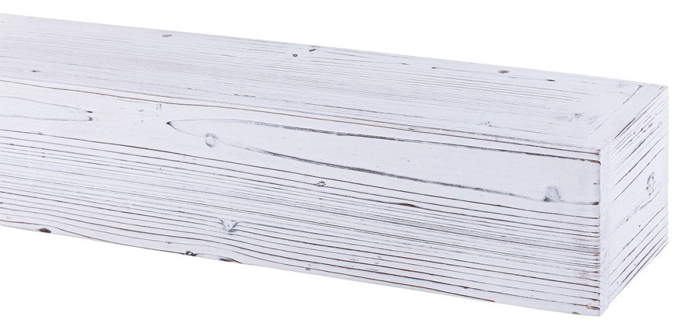 Weathered Beam Mantel, Rustic White, 72"