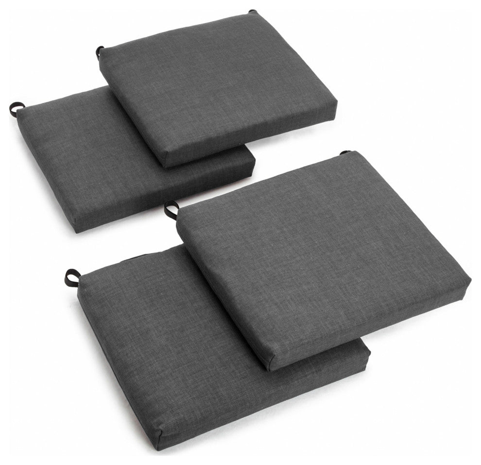 20"X19" Solid Outdoor Spun Polyester Chair Cushions, Set of 4, Cool Gray
