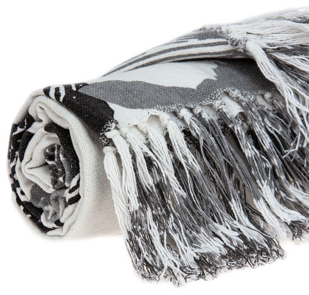 Malibu Tropical Multicolored Handloomed 52"x67" Cotton Throw