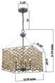 Rustic Soft Wood Nest In Oak Color 4-Light Pendant, No Bulbs