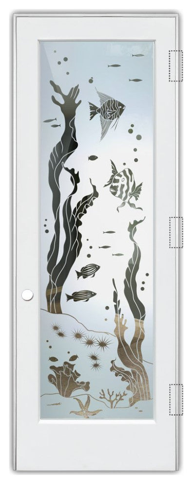 Interior Prehung Door or Interior Slab Door - Aquarium Fish - Primed - 24" x...