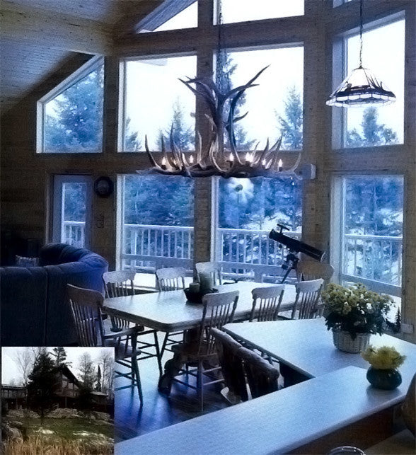 Reproduction Antler Elk Single Tier Chandelier Light, RL-12