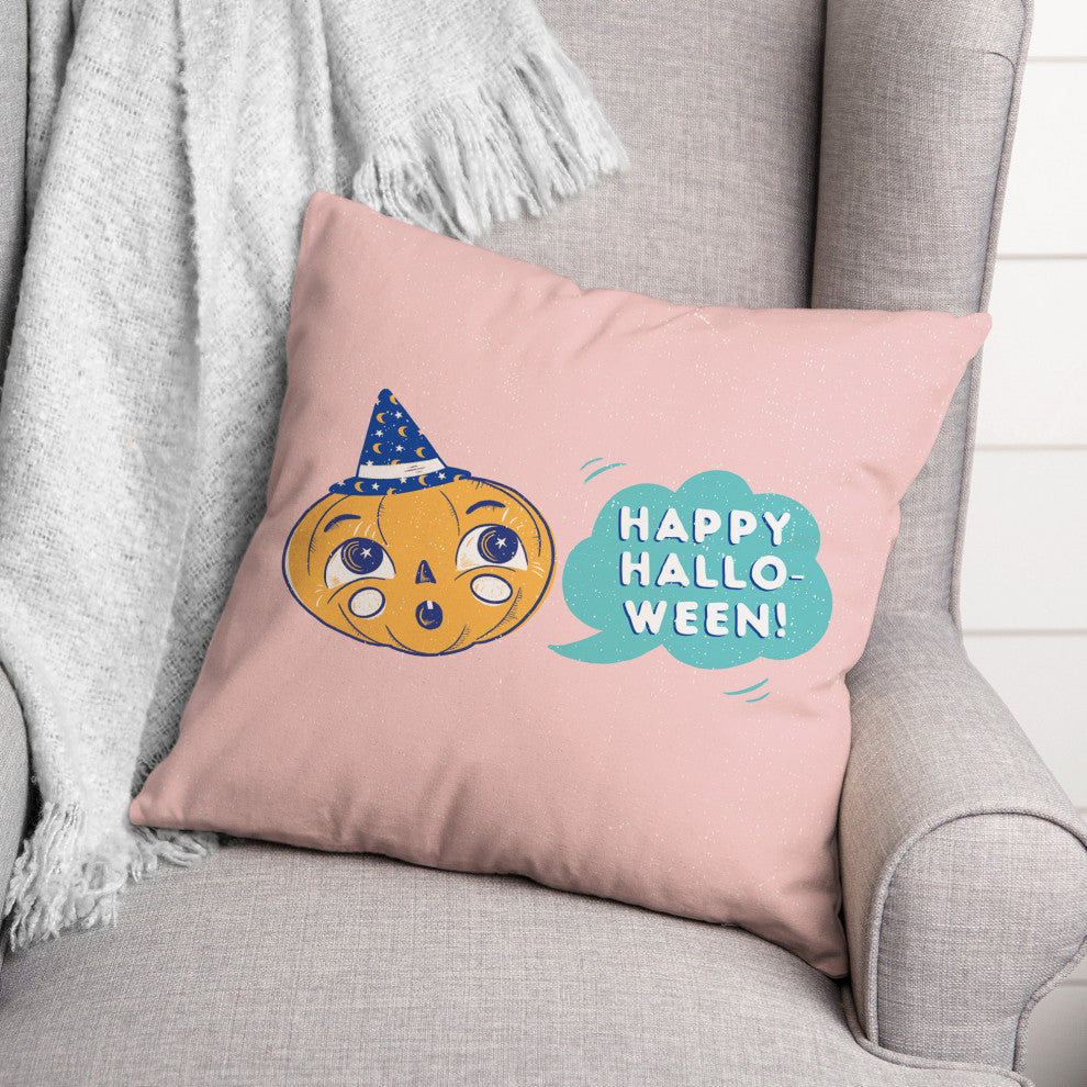Retro Halloween Pumpkin 20x20 Throw Pillow