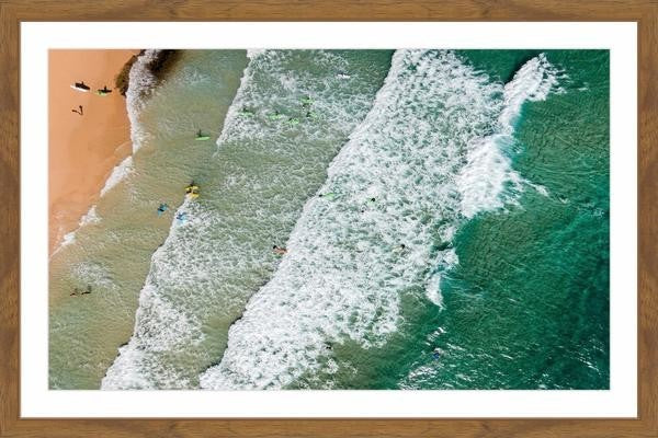 "Crashing Waves" Framed Painting Print, 24"x16"