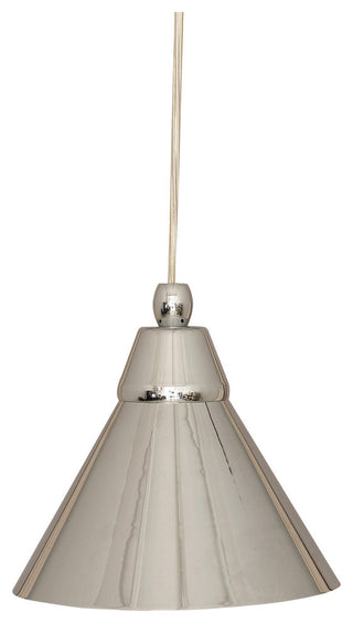 Cord Mini Pendant, Chrome/Chrome Cone Metal Shade
