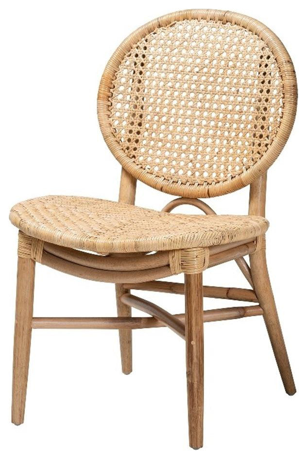 Osaka Modern Bohemian Natural Brown Rattan Dining Chair