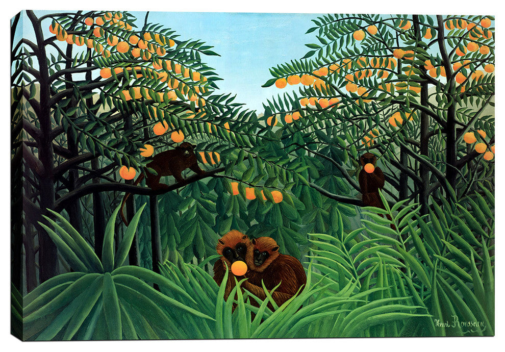 Epic Graffiti "The Tropics" by Henri Rousseau Giclee Canvas Wall Art, 12"x18"