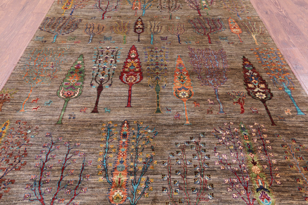 6' 7" X 9' 6" Tribal Persian Gabbeh Hand Knotted Wool Rug Q5655