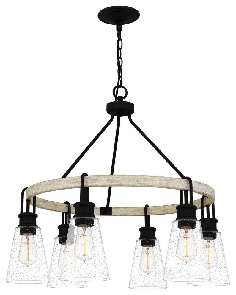 Kingsbridge Six Light Chandelier, Earth Black