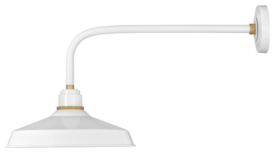 Hinkley Foundry 1-Light Outdoor Wall Mount Lantern, Gloss White