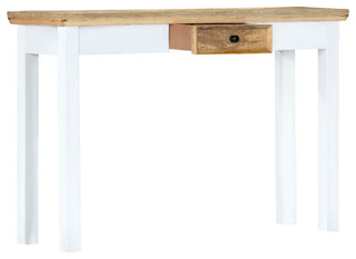 vidaXL Console Table Entryway Table Side Table White and Brown Solid Mango Wood
