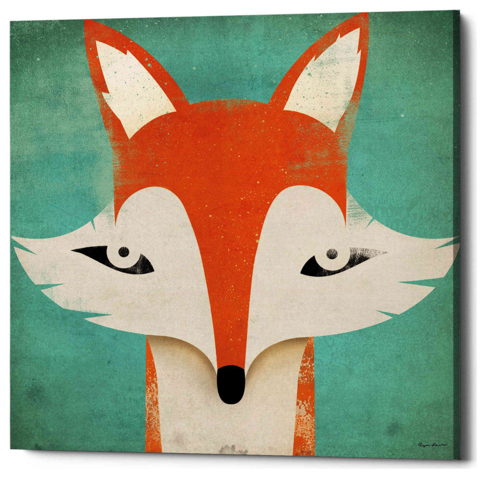 Epic Graffiti 'Fox' by Ryan Fowler, Giclee Canvas Wall Art, 37"x37"