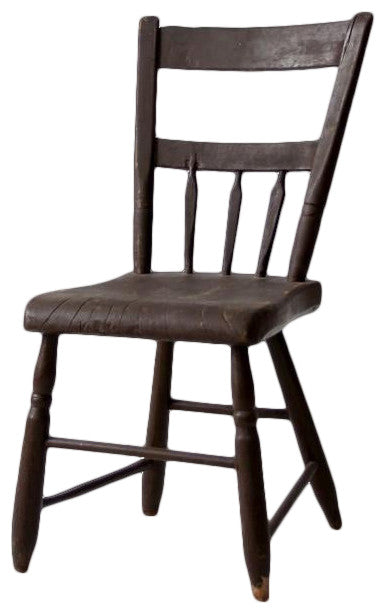 Consigned, Antique Plank Seat Farmhouse Chair