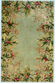 HomeRoots 4'x6' Sage Green Hand Tufted Bordered Floral Indoor Area Rug