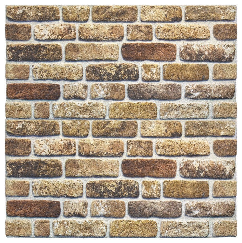 Faux Brick 3D Wall Panels, Light Brown, Sample 10x10"