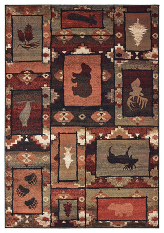 Wilder Southwest Lodge Brown/Rust Area Rug, 1'10"x3'
