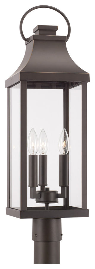 Capital Lighting 946432 Bradford 3 Light 27" Tall Outdoor Single - Oiled Bronze