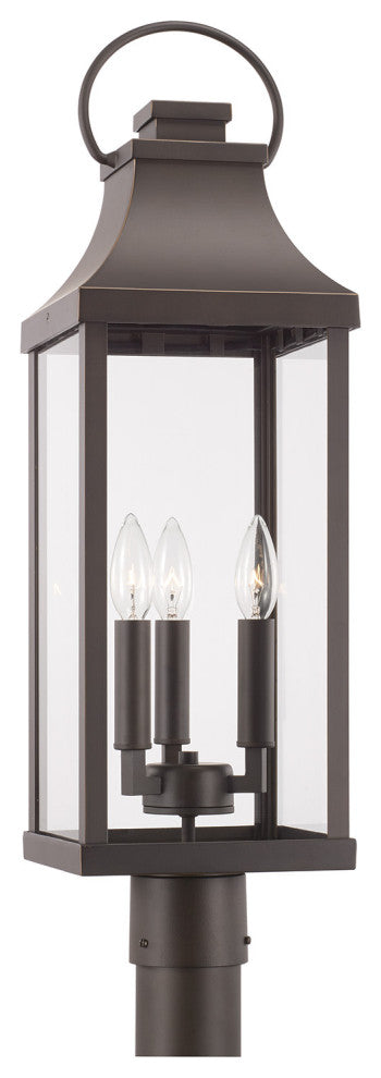 Capital Lighting 946432 Bradford 3 Light 27" Tall Outdoor Single - Oiled Bronze