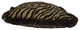Brown And Gold Woven Chenille Fringed Zebra Throw Pillow, 14x21