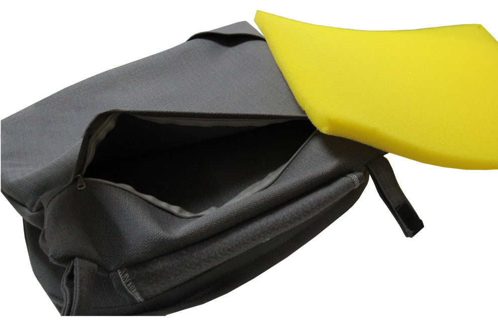 Outdoor/Indoor Patio Swivel Dining Chair Jamey With Arms, B-W Blue Beige  - Black