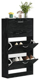 Shoe Cabinet Flip Drawers Shoe Organizer With Large Capacity Black