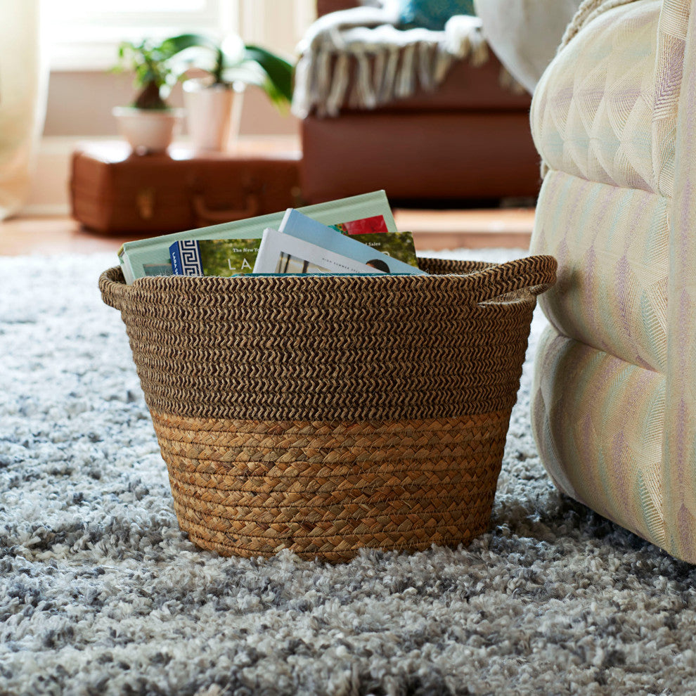 Corn and Hyacinth Wicker Basket