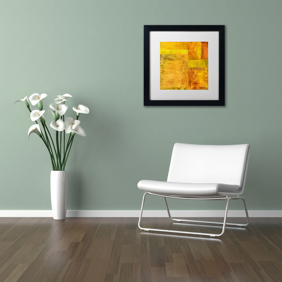 Michelle Calkins ''Essence of Yellow 2'' Matted Framed Art, 11x11