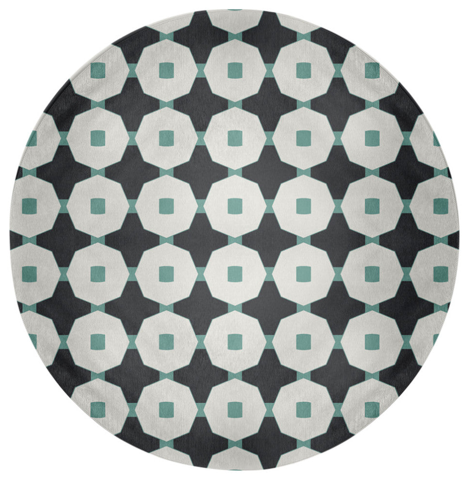 Button Up Spring Chenille Rug, Pepper, 5' Round