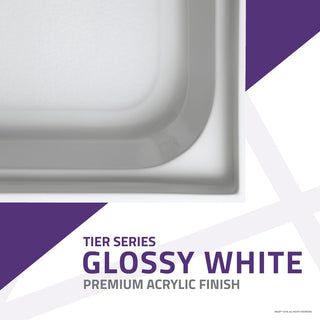 ANZZI Tier 32"x60" Center Drain Single Threshold Shower Base, White, 32"x60", Center Drain