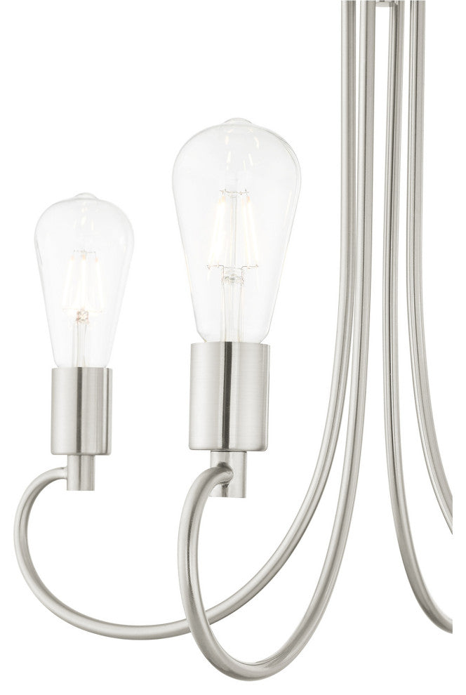 Livex Lighting Bari 4 Light Brushed Nickel Small Chandelier