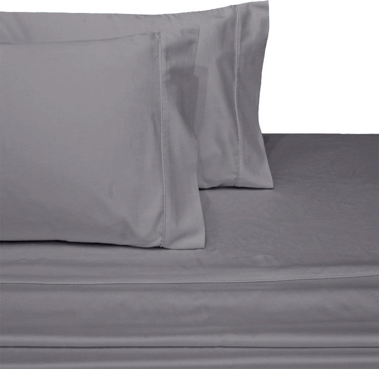 100% Cotton Solid Pillowcases, Set of 2, 1000 Thread Count, Gray, King