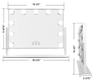 Hollywood Tri Tone Artiste XL Makeup Mirror, White