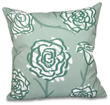 Spring Floral 2, Floral Print Pillow, Green, 18"x18"