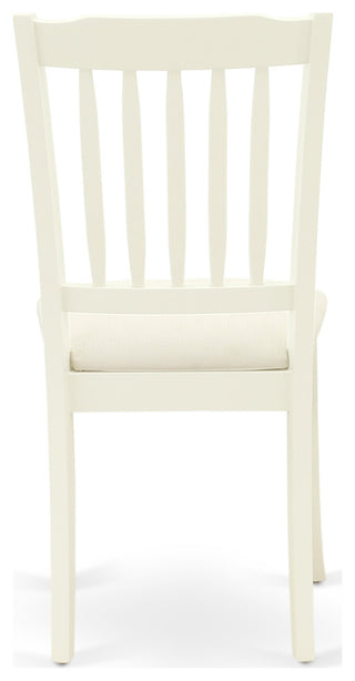 5Pc Dining Set, Square Table, Four Linen Seat Chairs, Linen White