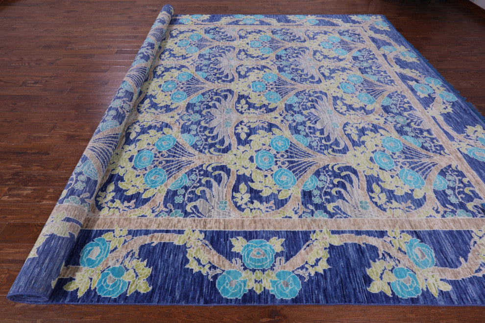11' 11" X 15' 0" Handmade William Morris Wool Rug - Q15733