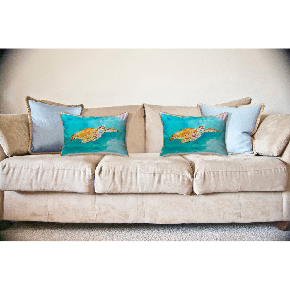 Brown Sea Turtle Large Indoor/Outdoor Pillow 16x20