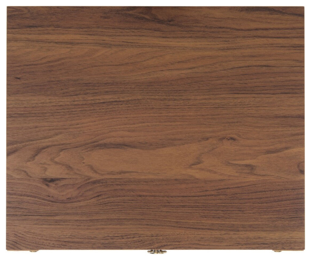 Safavieh Galio 2 Drawer Nightstand, Walnut/Gold