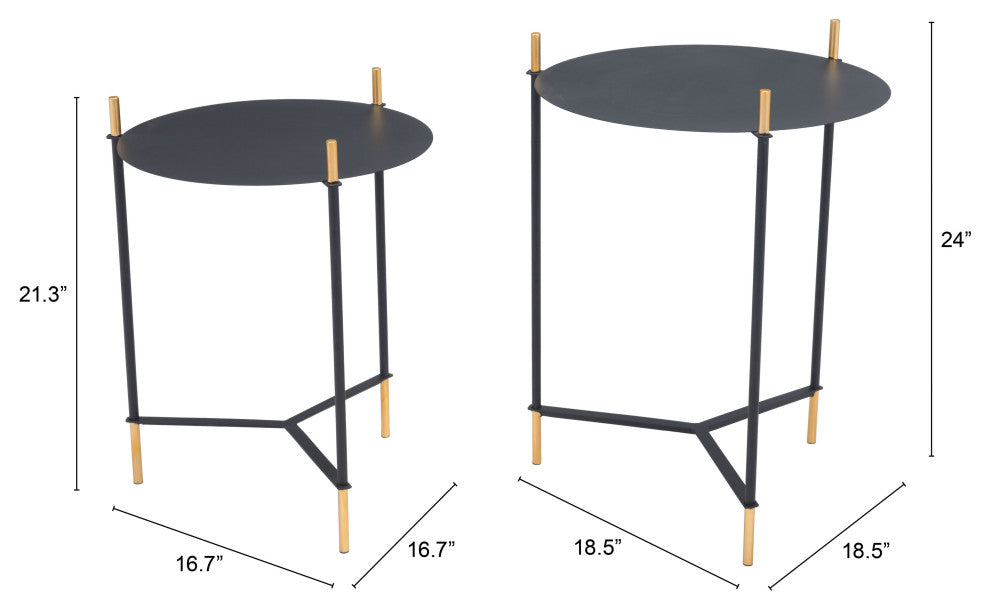 Sofa Side Table, Round, Steel Metal, Black, Gold, Lounge Cafe Lobby Hospitality