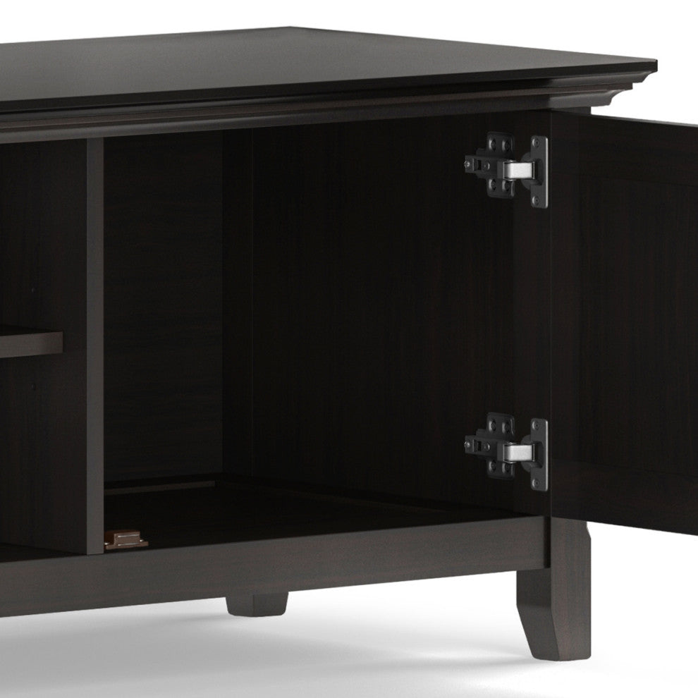 Amherst SOLID WOOD 72 inch Low TV Media Stand, Hickory Brown
