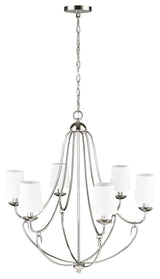 6 Light 28.5 in. Polished Nickel Chandelier